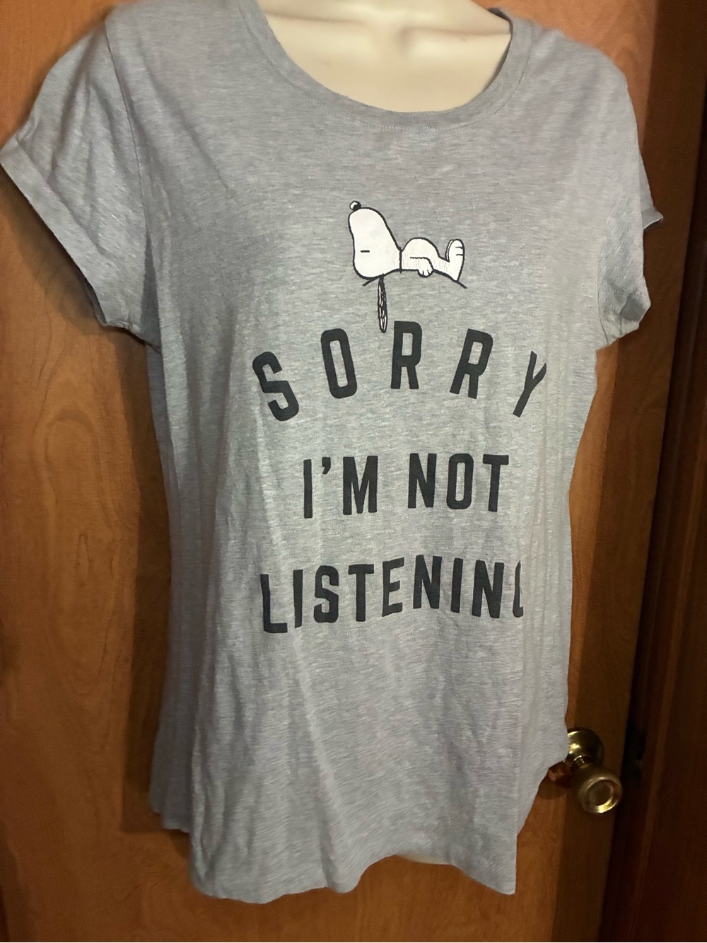 Peanuts Grey Interior Tag T-Shirt Print
